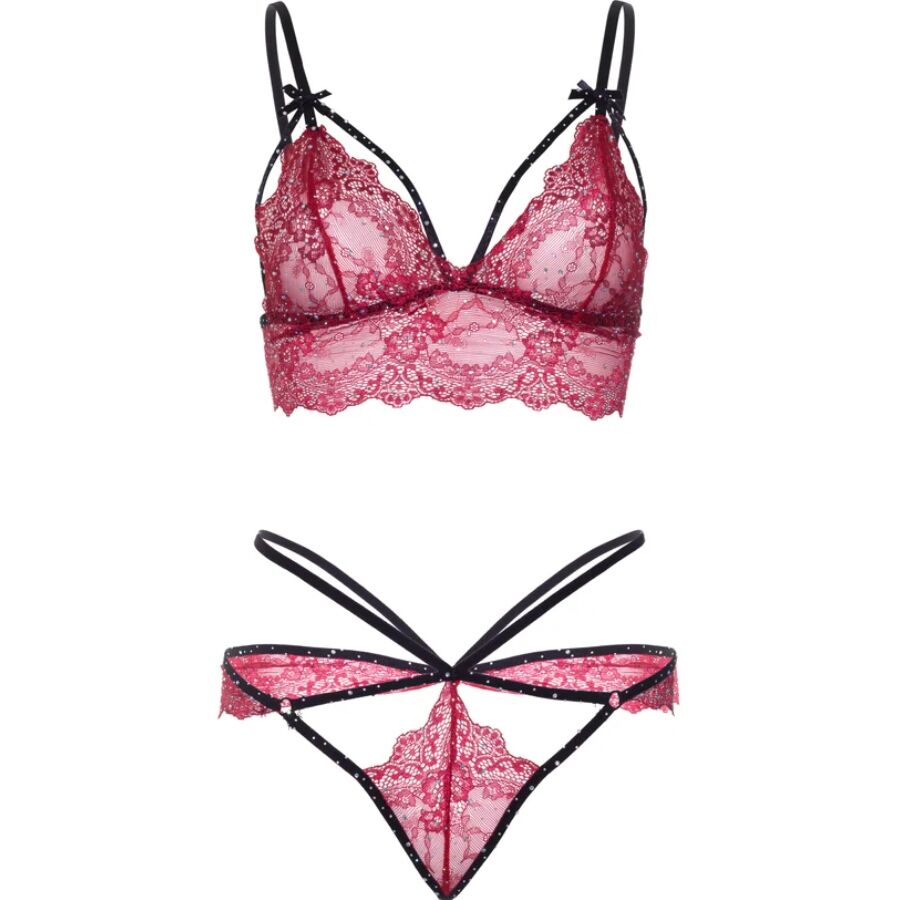 LEG AVENUE - 81623 CONJUNTO SUTIÃ + CALCINHA FIO DENTAL VINHO TAMANHO S
