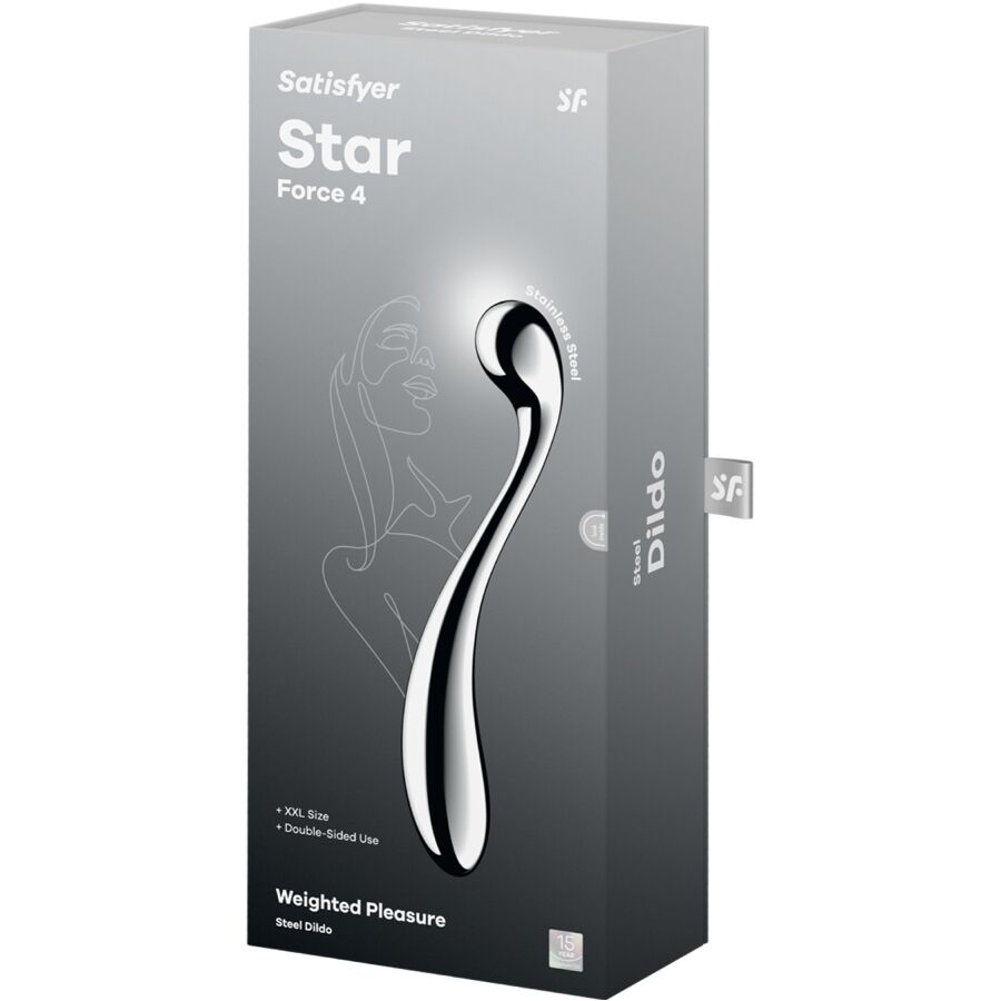 SATISFYER - STAR FORCE 4 DILDO DE AÇO INOXIDÁVEL COM DUAS EXTREMIDADES