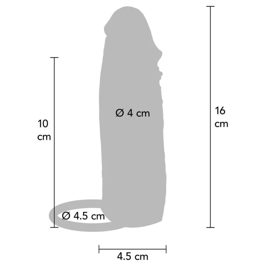 GET REAL - CAPA DE SILICONE PARA PÊNIS HIDRATADA CARAMELO 16 CM