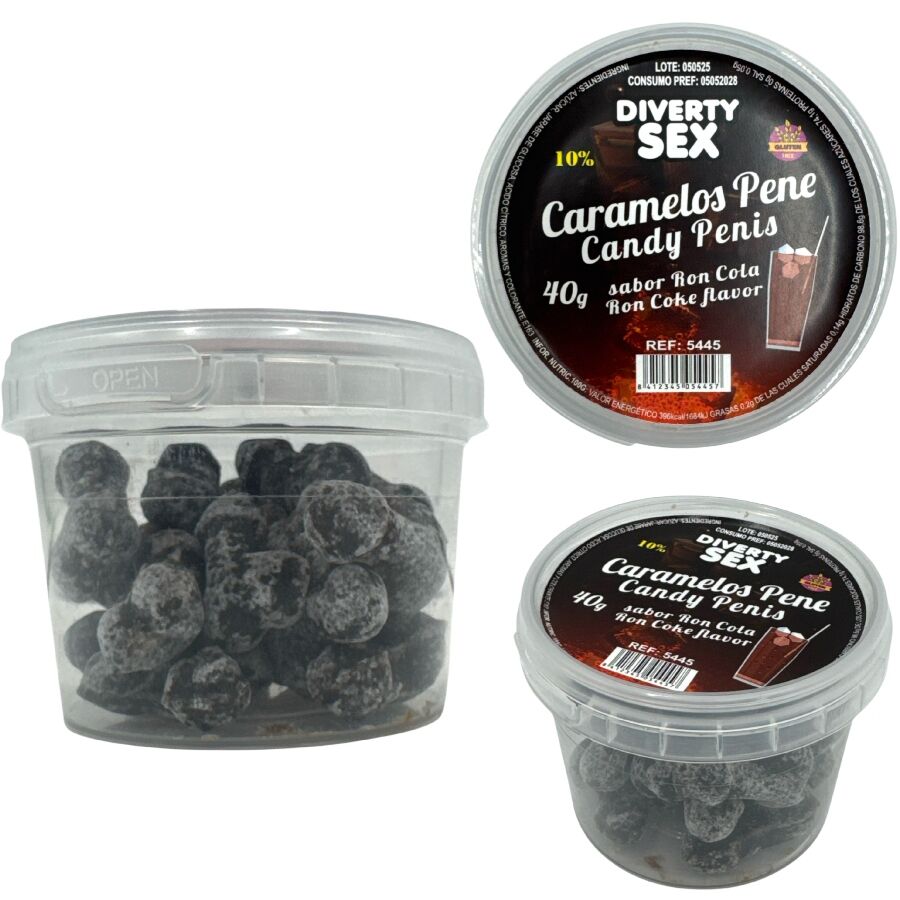 DIABLO PICANTE - 20 DOCES DE PÊNIS COM SABOR RON COLA