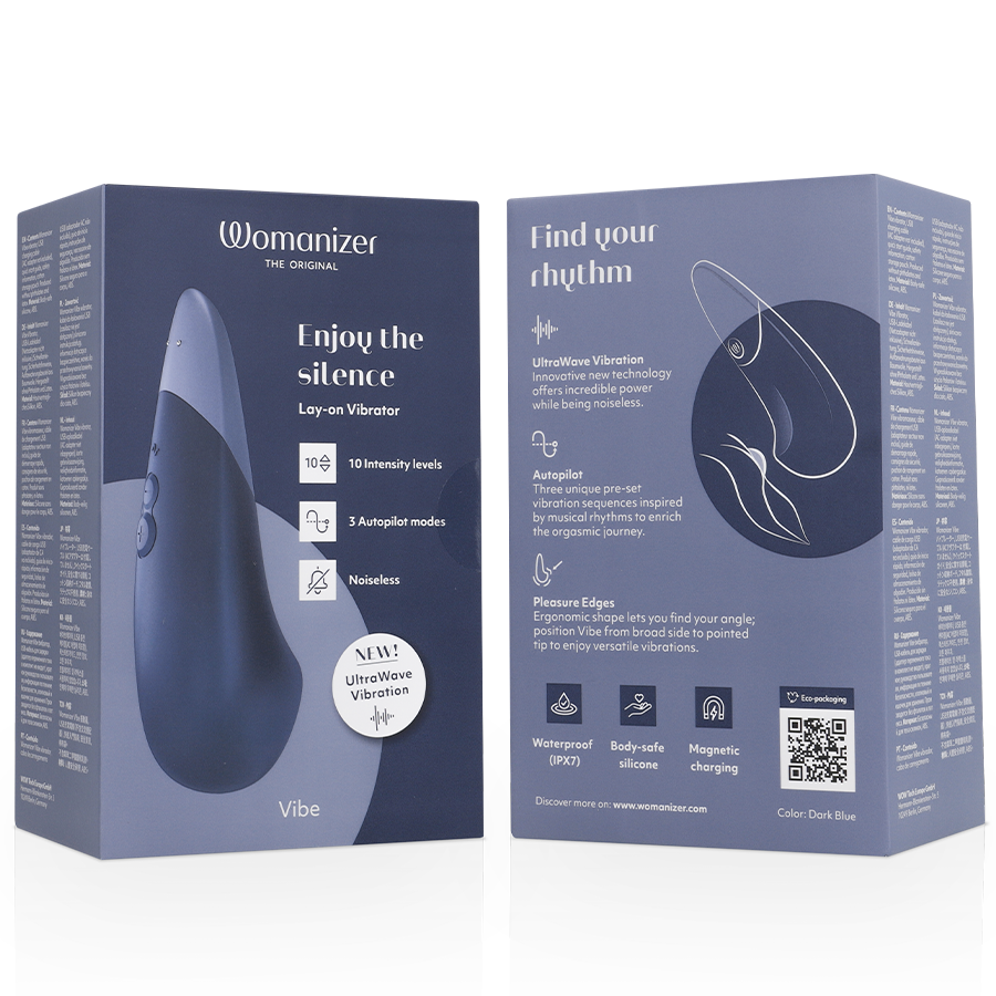 WOMANIZER - VIBE VIBRADOR SILENCIOSO DE USO À DIRETA AZUL ESCURO